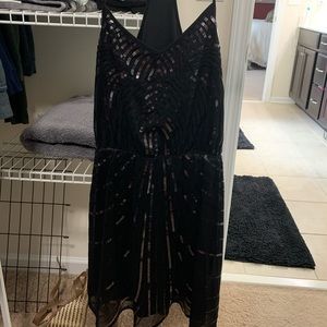 Express black sequin dress